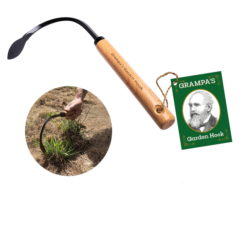 Grampa's Garden Hook - Weed Puller Tool & Gardening Hand Cultivator - Versatile Tool That Functions as a Cultivator, Hand Tiller, Weeder, & Edging Tool - Lightweight & Durable to Use