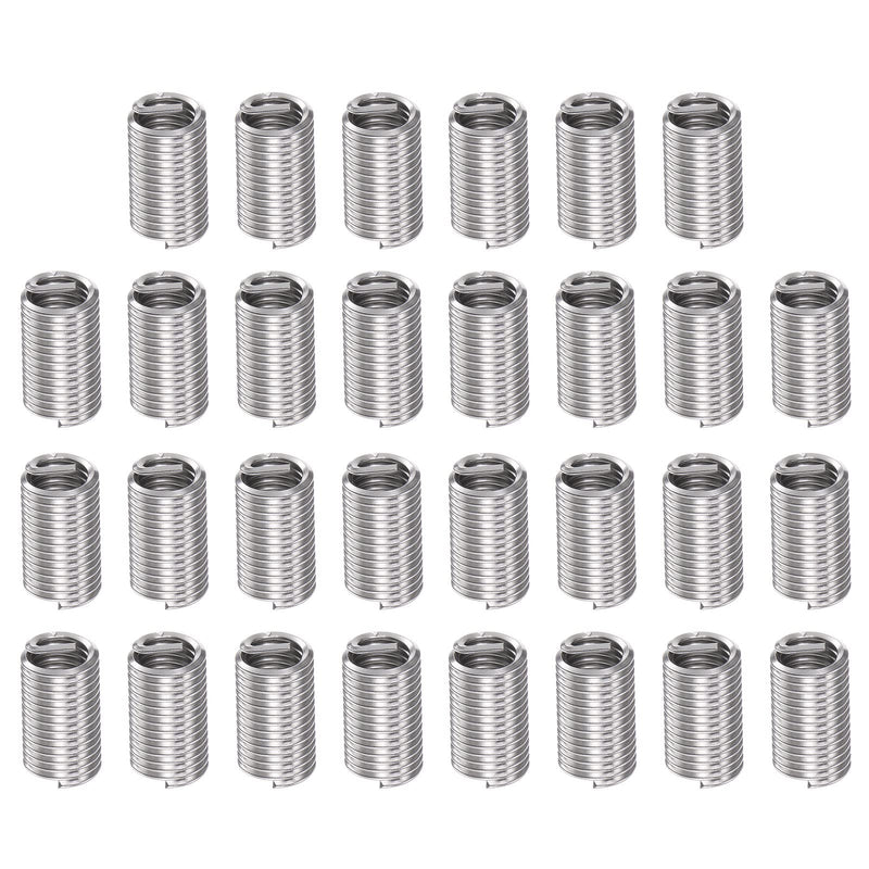 HARFINGTON 30pcs Wire Threaded Inserts 3/8-16 UNC 3D 28.5mm 304 Stainless Steel Helical Coiled Wire Thread Sleeve