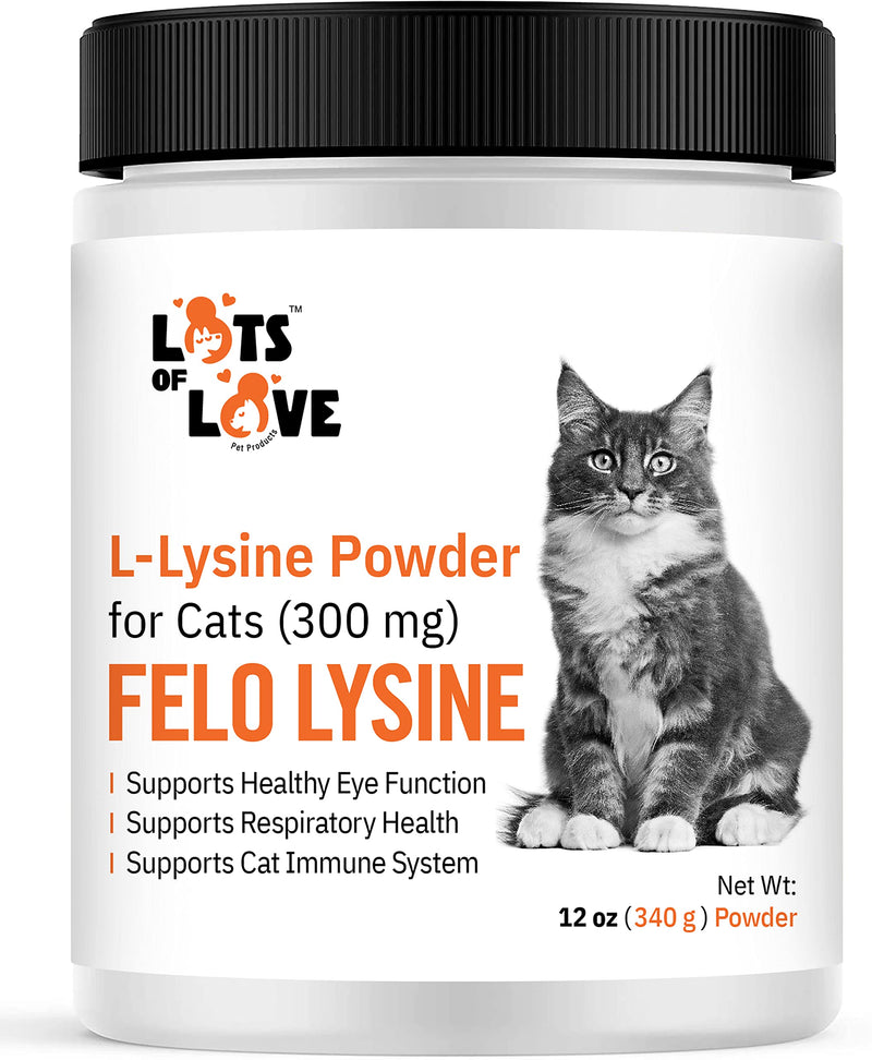 FELO LYSINE - L-Lysine Powder for Cats 300 mg (Thomas Pet Earlier), 12 oz 12 oz (340 g) Powder - PawsPlanet Australia