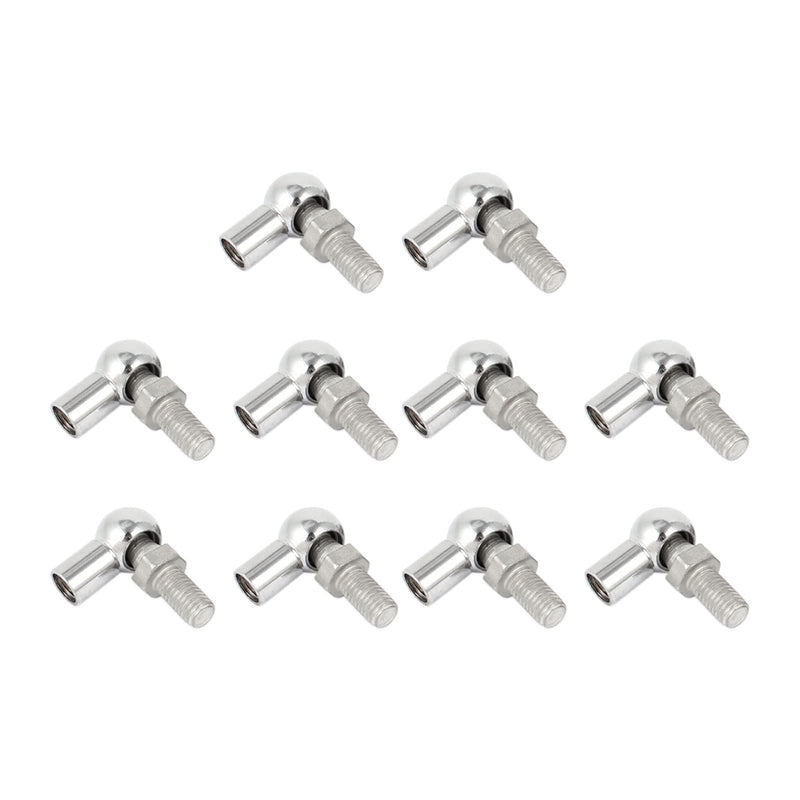 10pcs Angle Ball Joint - [M8x1.25 Right Female Thread, M8x1.25 Right Male Thread] Gas Spring Elbow Joint Fitting for Automotive, Hinged Door, Cupboard