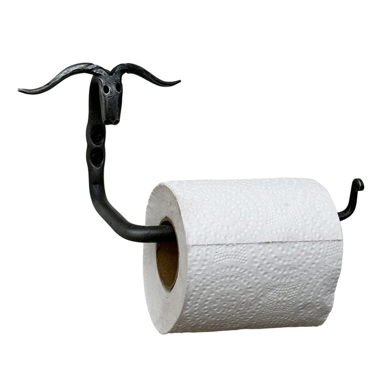 Hand Forged Metal Dragon Toilet Paper Holder Wrought Iron Toilet Paper Holder Blacksmith Handmade Wall Mounted Toilet Paper Holder Office and Home Classic Look Black Finish by Living Ideas