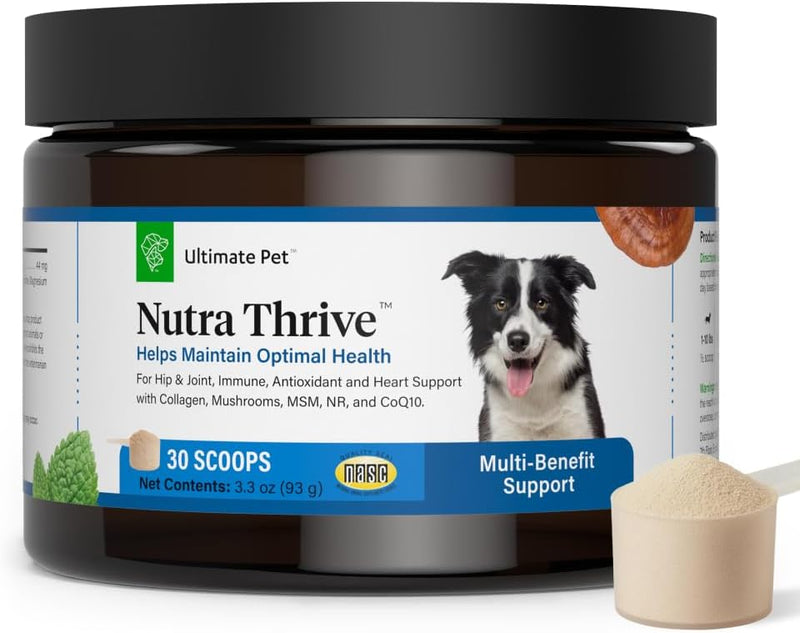ULTIMATE PET NUTRITION Nutra Thrive™ Canine 40 in 1 Nutritional Supplement for Dogs, Powder Supplement for Dogs, Digestion and Immune Support, Vitamins, Minerals, Probiotics, Enzymes, 30 Servings - NewNest Australia