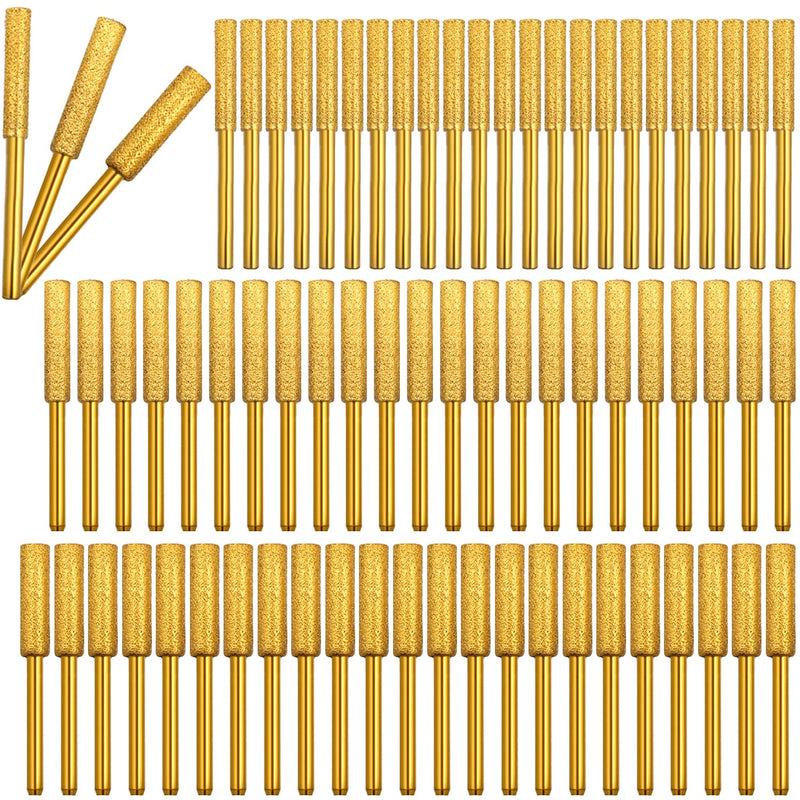 72 Pcs Diamond Chainsaw Sharpener 1/8" Shank, High Hardness Burr Grinding Stone Chainsaw Sharpening Kit for Chain Saw Stone Jewelry Wood (5/32'', 3/16'', 7/32'') 72 Pcs