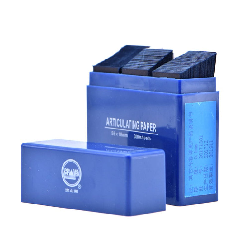 Angzhili 300 Sheet/Box Dental Articulating Paper,Doubled Side Dental Lab Material Oral Teeth Care,55 * 18mm,Blue