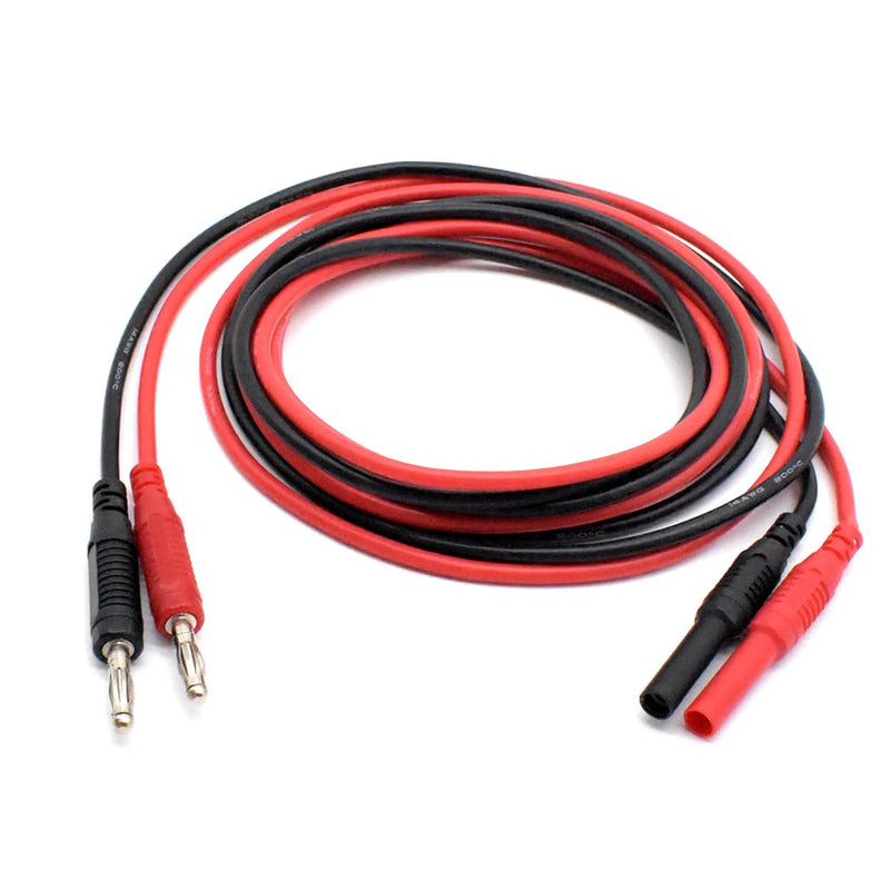 2Pcs Multimeter Test Lead Extension Male to Female Connector 4mm Banana Plug to Jack Heavy Duty 14AWG Silicone Wires Meter Leads Probes 6 Feet 2Pcs-Length of 6 Feet