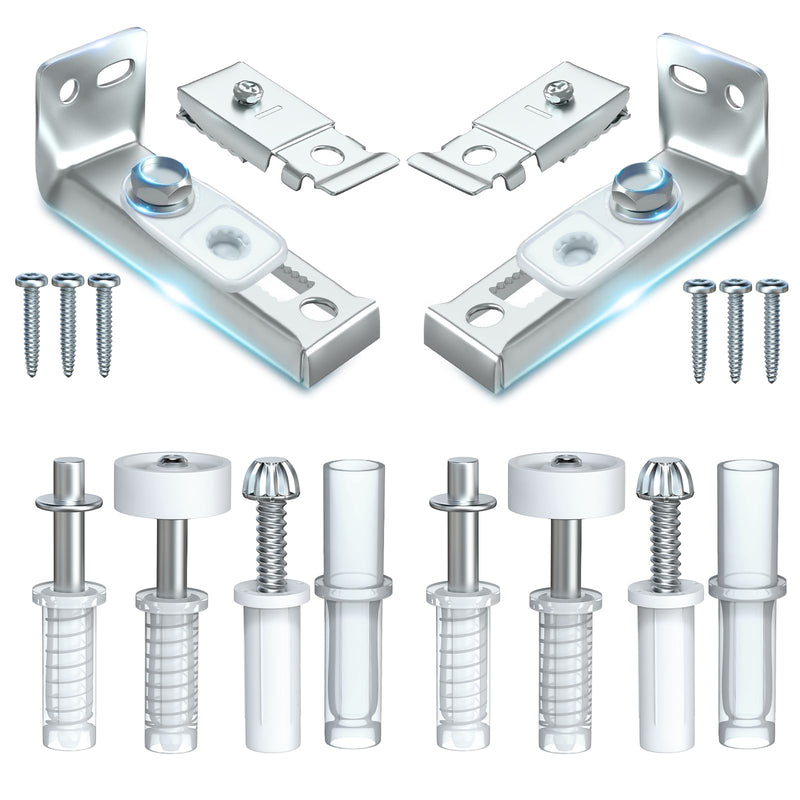 Closet Doors Bifold Door Hardware - 2 Pack Sliding Door Hardware Bi Folding Door Hardware Barn Pocket Repair Kits Includes Top and Bottom Brackets, Pivots with Guide Wheel for 1" to 1-3/8" Thick Doors