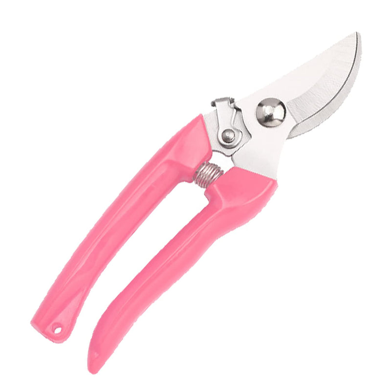 Curve Gardening Scissor with Sharp Stainless Steel Blade Garden Shears for Cutting Flowers Trimming Plants of Yard Florist Flower Rose Herb Hedge Bonsai and Fruits Picking (Pink Handle) Pink Handle