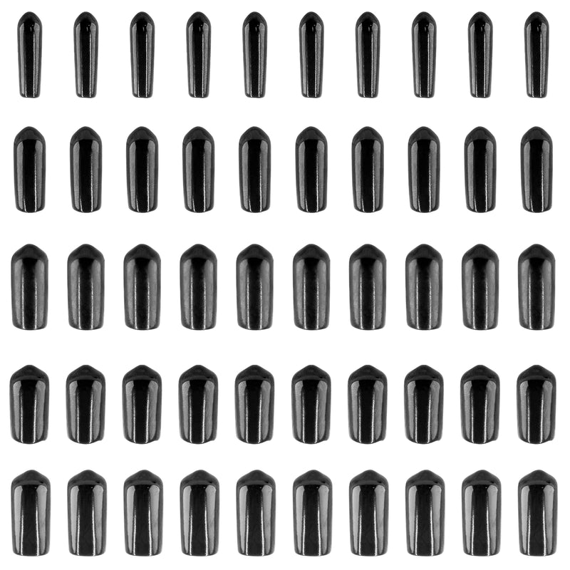 Litoexpe 50 Pieces Round Rubber End Caps, Black Vinyl Cover Flexible Screw Thread Protectors, (3mm, 5mm, 6.5mm, 8mm, 9.5mm) 5 Sizes