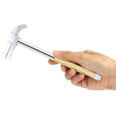 6-In-1 Multifunctional Metal Mini Hammer, Small Nesting Hammer, and Screwdriver Set, Portable Steel Mini Hammer Ideal (Silver Yellow) Silver Yellow