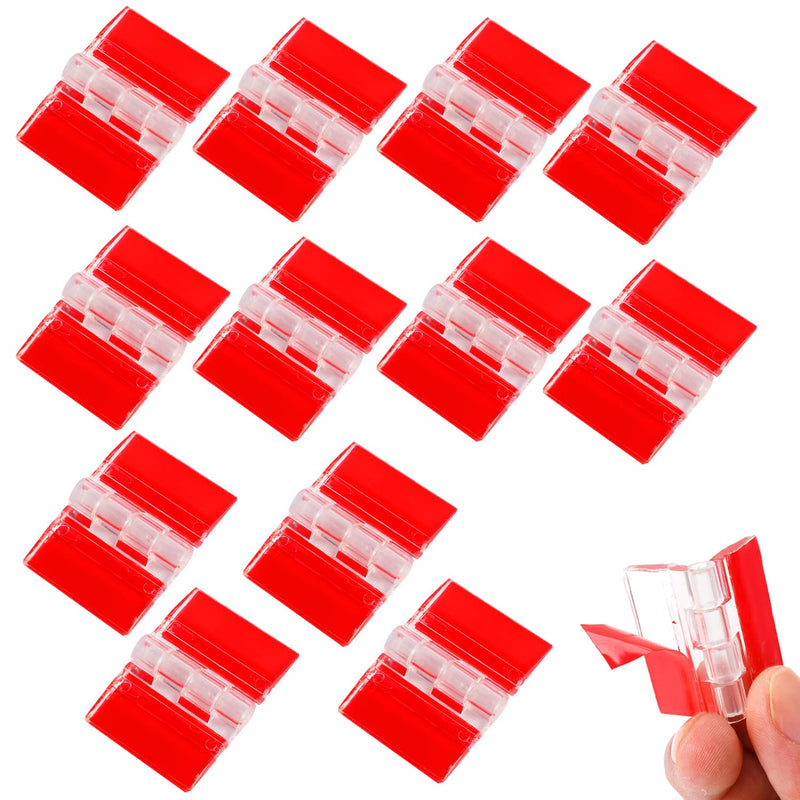 12 Pcs Acrylic Hinges Self Adhesive Clear Small Hinges Plastic Transparent Continuous Piano Hinge Folding Hinge Tools for Cabinet Drawer Furniture DIY Display Stand 35x25 mm 35 x 25 mm