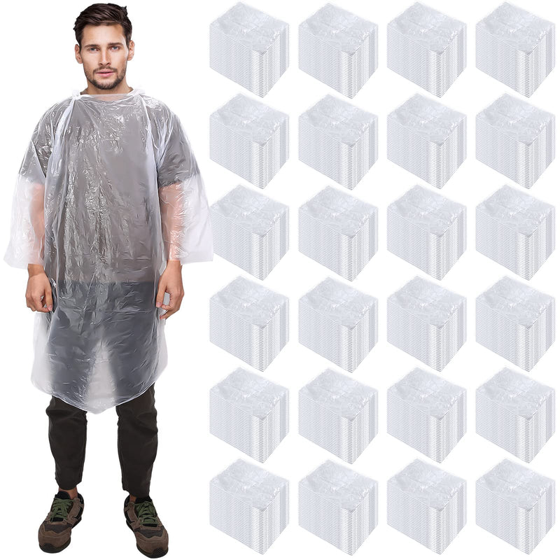 Pasimy 150 Pcs Disposable Rain Ponchos Bulk for Adults Emergency Ponchos with Hood for Man Women Travelling Camping Hiking Clear