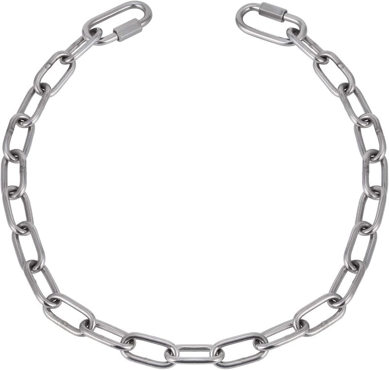 Stainless Steel Link Chain, KWOKWEI 3.28ft Long Metal Chain Link with 2 Locking Snap Hooks, 316 Stainless Steel Chain 5mm Hanging Chain for Yoga Swing Punching Bag