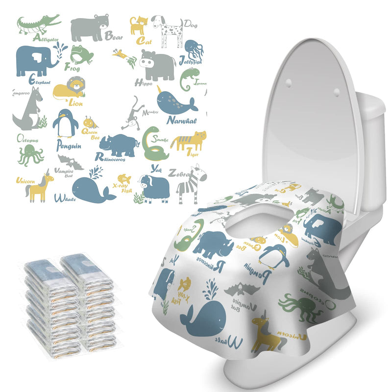 Toilet Seat Covers Disposable, 20 Pcs Extra Large Waterproof Toilet Cover for Toddlers Adults, Portable Individually Wrapped Travel Essentials for Kids Potty Training, Public Restrooms, Road Trip - NewNest Australia