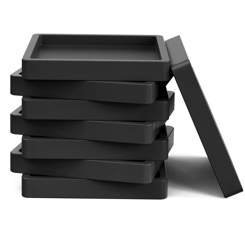 Rubber Furniture Cups Pads Non Slip 8 Pcs 3.5''Square Furniture Coasters Couch Bed Leg Protectors for Hardwood Floors 8Pcs Black 3.5x3.5
