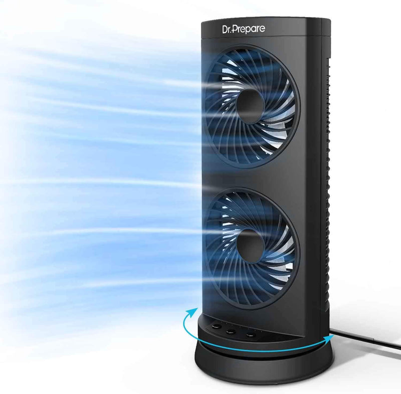 Personal Tower Cooling Fans that Blow Cold Air, Standing Small Desk Fan with 3 Speeds & Timer, 60° & 110° Oscillating Table Fan, Quiet and Safe Electric Floor Fan for Bedroom, Bedside, Home, Office 3600RPM