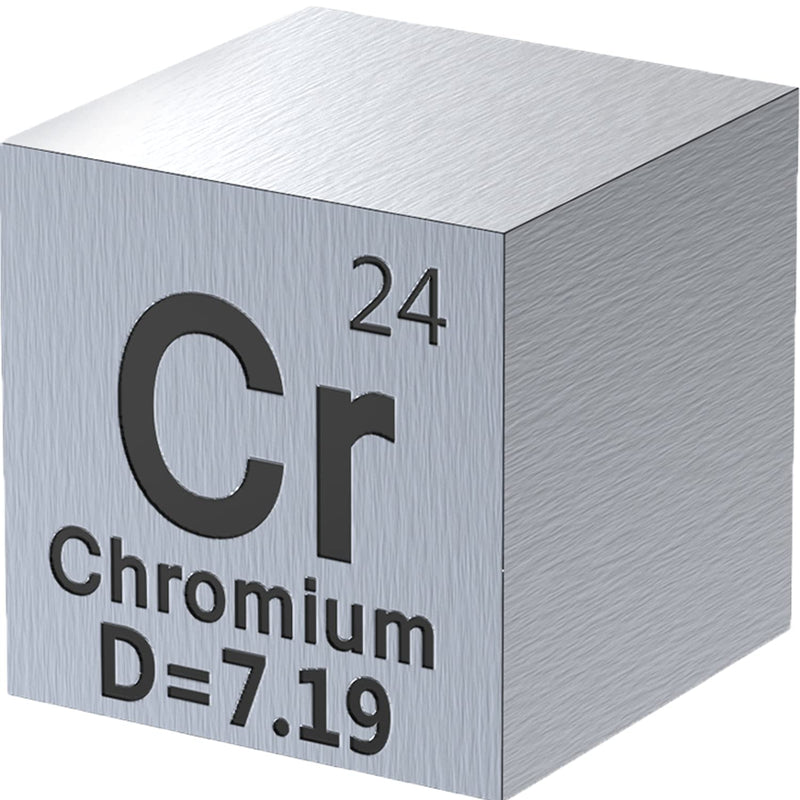 Chromium Cube - Metal Element Cubes - Laser Engraved Density Cube Set for a Periodic Table of Elements Collection - (Chromium, 1 inch) 1 inch (25.4mm) Chromium