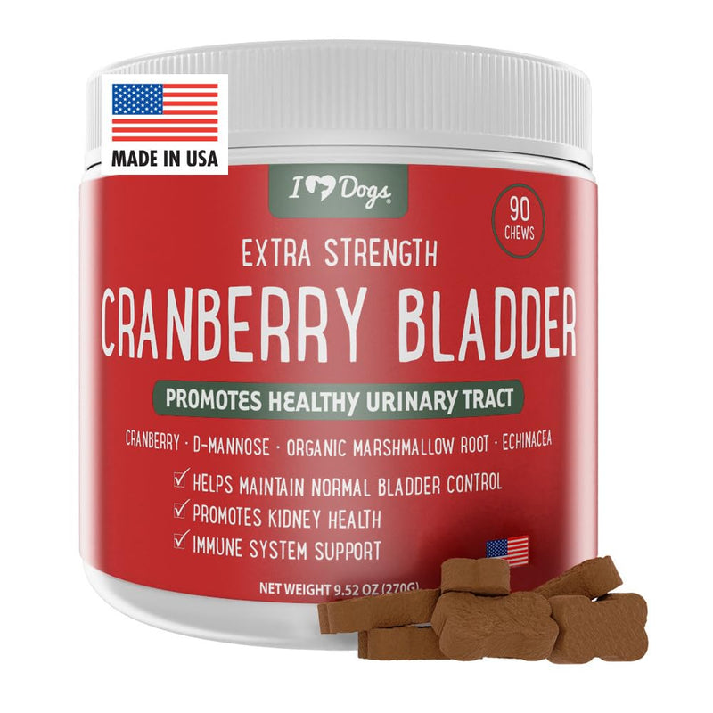 iHeartDogs Extra Strength Urinary, Bladder, & Kidney Support for Dogs – Cranberry, D-Mannose & Echinacea Helps Frequent UTIs, Strengthens Weak & Incontinent Bladder - PawsPlanet Australia