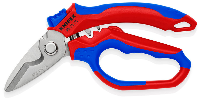 KNIPEX Tools Stainless steel 95 05 20 US Angled Electricians' Shears, 6-1/4", Red/Blue Scissors