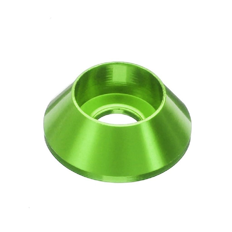 50pcs M5 Cone Cup Washers Anodized Aluminum Alloy Screw Gasket Countersunk Washers (Green) Green