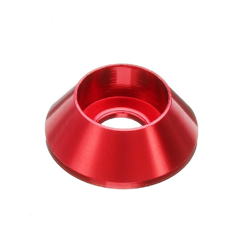 50pcs M4 Cone Cup Washers Anodized Aluminum Alloy Screw Gasket Countersunk Washers (Red) Red