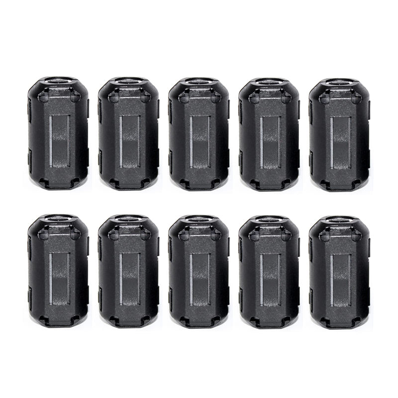 TOJOIN 10PCS Ferrite Bead Clip on Ferrite Core RFI EMI Noise Suppressor Ferrite Rings Cable Clip for Phone, TV, Speaker, USB Radio, Audio Equipment 13mm Inner Diameter Black 13mm-10pcs