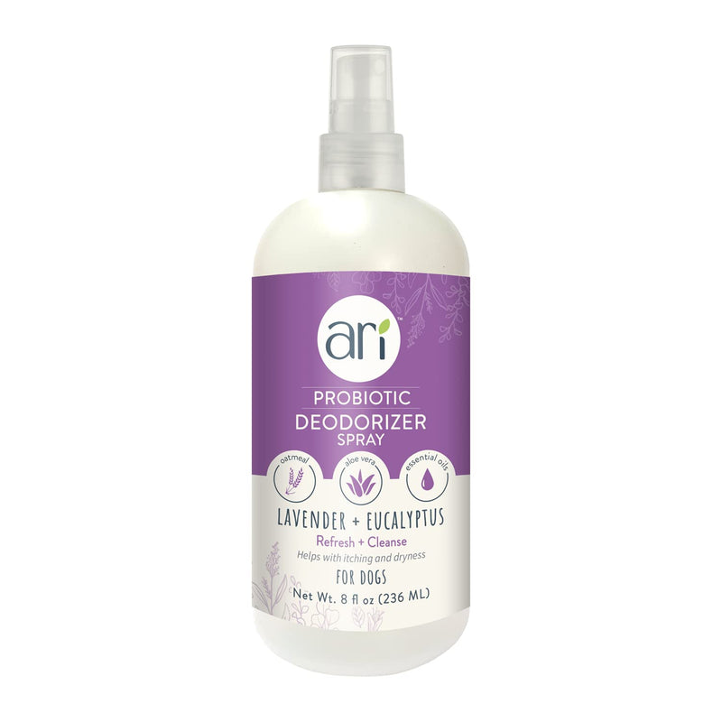Ari Probiotic Deodorizer Spray for Dogs (8 oz) – Lavender & Eucalyptus Scent – pH-Balanced, Long-Lasting Freshness, Sulfate-Free, Gentle for All Breeds - PawsPlanet Australia