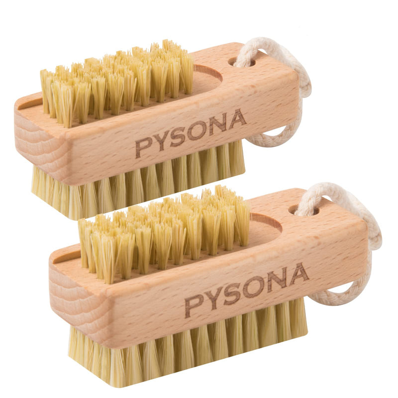 Nail Brush for Cleaning Fingernails,2 Pack Wooden Nail Brushes Fingernail Brush for Cleaning Nail Scrub Brush, Two-sided with Hanging Rope (Beechwood) - NewNest Australia
