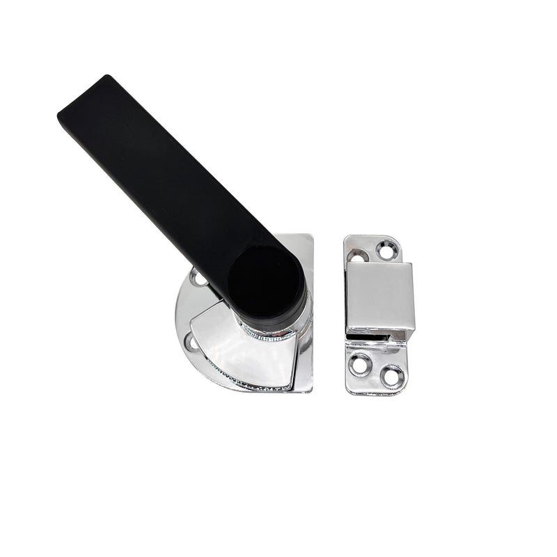 Industrial Oven Freezer Black Handle Lock Latch Assemble for Airtight Door Silver Tone (L)