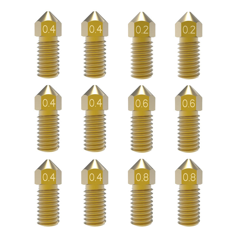 3D Printer Nozzles 12 pcs M5/M5C Nozzle, Park Sung Brass Nozzles with High Temperature Resistance Upgraded Fully Fit for AnkerMake M5/M5C Ender 3 V2 Ender 3/3 pro,0.2mm,0.4mm, 0.6mm, 0.8mm Nozzle Kit Mixed size 12 pack-brass - NewNest Australia