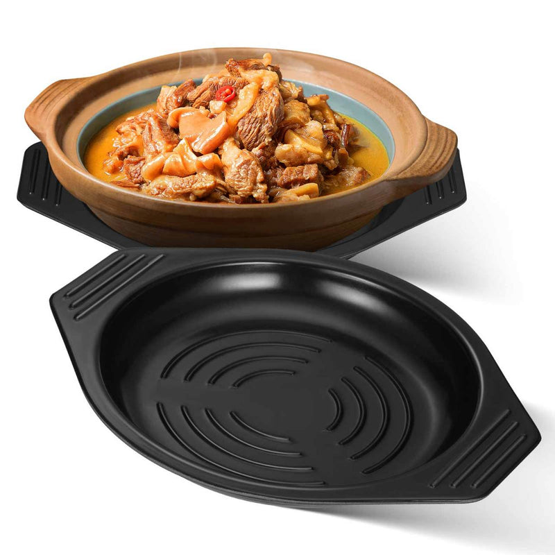 Kichvoe Casserole Tray Melamine Base Heat Resistant Tray Pot Holder for Kitchen Casserole Holder Table Mat for Hot Soup Restaurant Serving 2 Pack 8.46 X 7.08 X 0.98 in