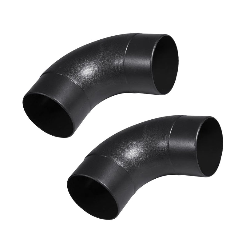 POWERTEC 70105-P2 4 In. 90 Degree Elbow - ABS Plastic Right Angle Dust Collector Connector, (Pack of 2) 4" Elbow