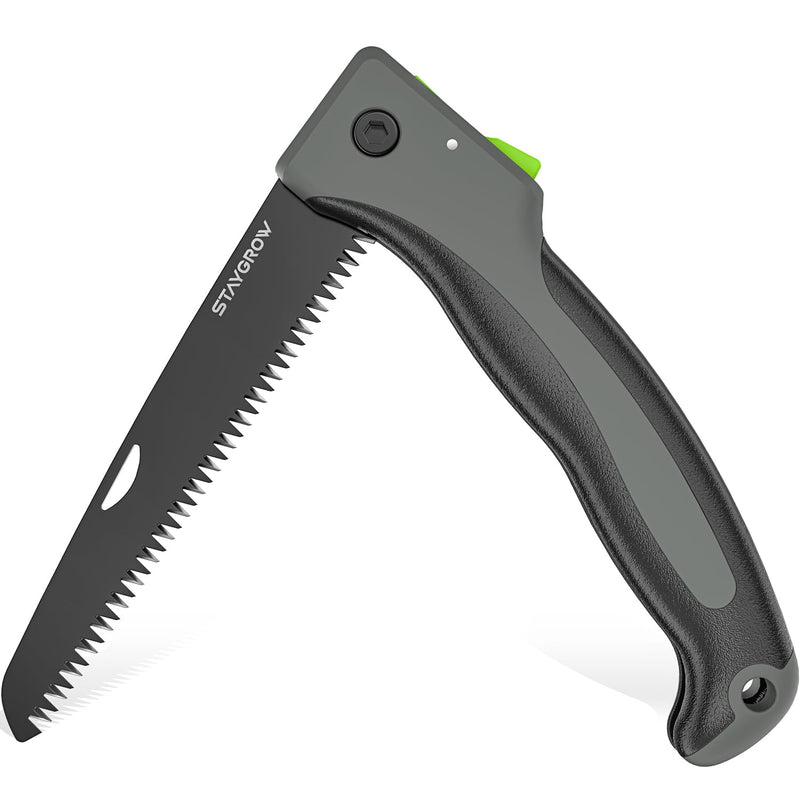 7 Inch Folding Hand Pruning Saw, Heavy Duty Foldable Camping Saw with 7” Hardened SK5 High Carbon Steel Blade Garden Folding Saw for Wood Cutting, Tree Trimming, Gardening, and Hunting