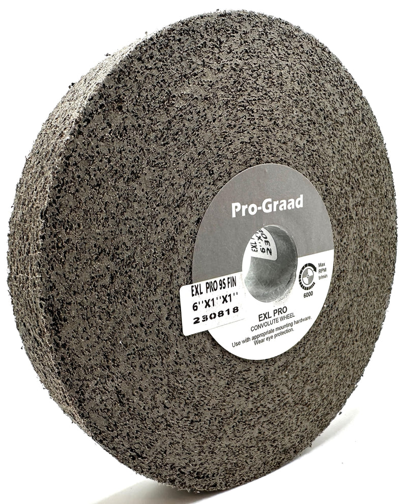 EXL PRO Convolute Deburring Polishing Wheel - 6" x 1" x 1" 9S Fine Silicon Carbide - Professional Grade - Metal Deburring, Finishing and Polishing Wheel - 94905-1 Pack