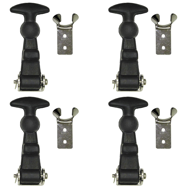 Buyers Products WJ201SS4 Rubber Hood Catch with Stainless Steel Hardware, 4 Pack 4 Count