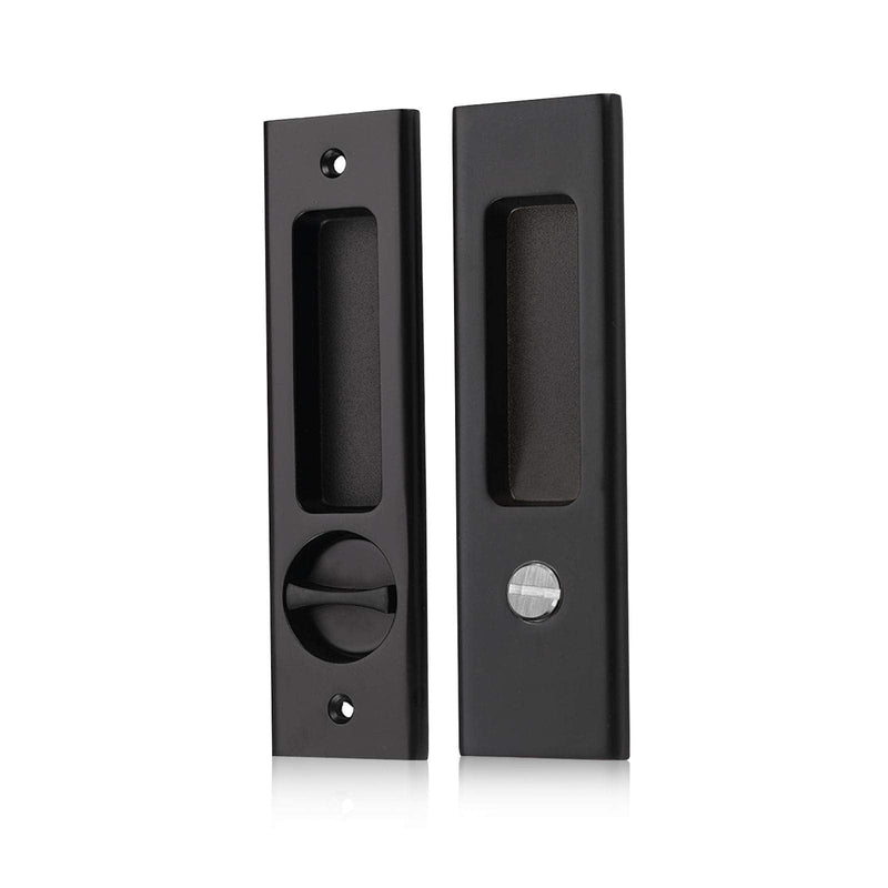 NCL Sliding Door Handle for Bath, Black Barn Door Flush Handle, Privacy Pocket Door Lock Matte Black