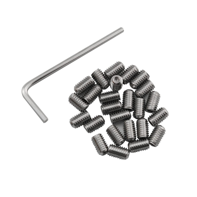 Socket Set Screws DGBRSM 25pcs 10-32 x 5/16" Stainless Steel Allen Head Hex Hexagon Socket Set Screws Cup Point with Hex Key Wrench 10-32 x 5/16Inch