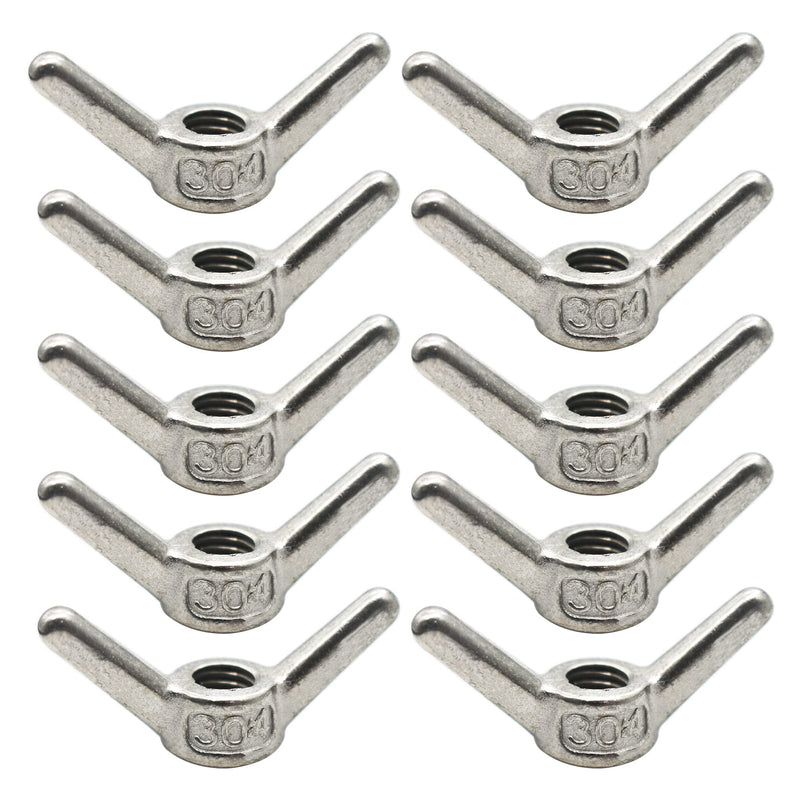 10 PCS Stainless M8 Wing Nuts Metric Thread Butterfly Clips Fasteners Kit