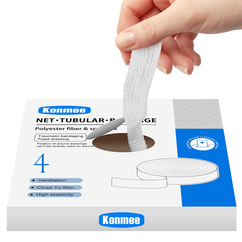 Tubular Bandage Elastic Net Wound Dressing Elastic Dressing Retainer Tubular Stretch Elastic Gauze Bandage, Size 4 for Palm, Wrist and Forearm #4 (for Palm/ Wrist/ Forearm/ Arm/ Leg/ Foot)