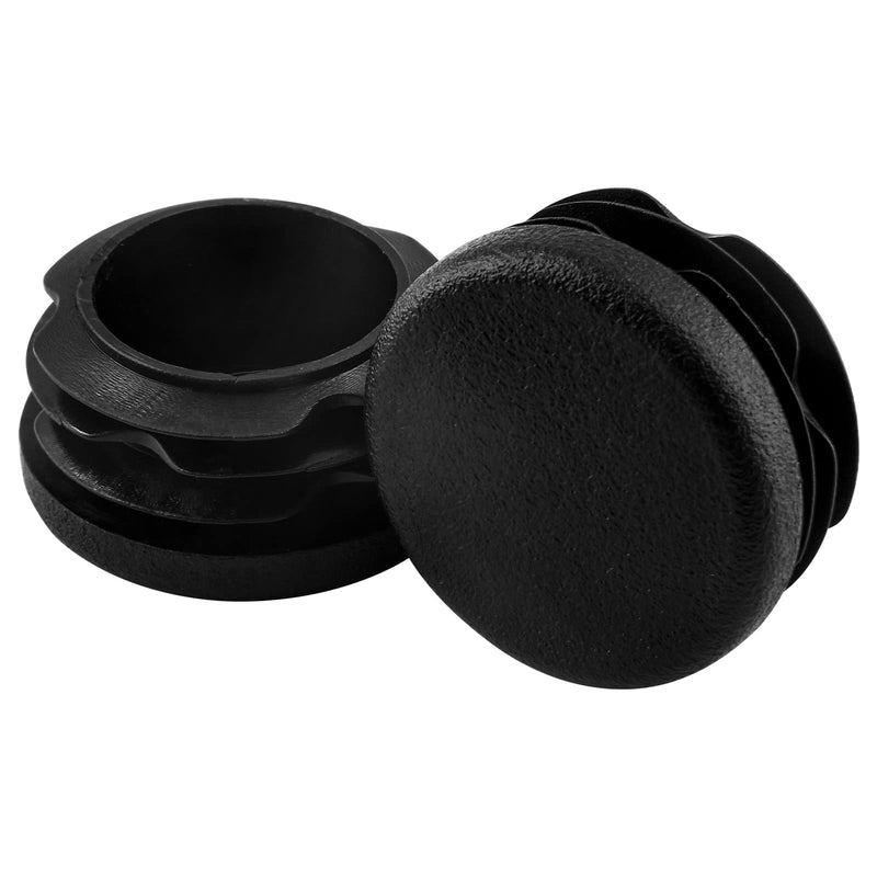12 Pcs 1-1/4" Round Plastic Plug, Black Round Plastic End Cap Furniture Finishing Plug for Pipe Post, Chairs and Furniture 12 1-1/4 Inch
