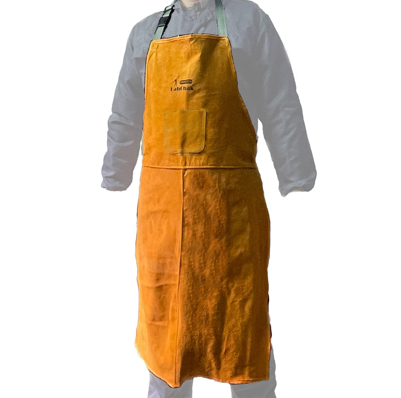 Leather Work Shop Apron, Buckle straps, Heat & Flame Resistant Heavy Duty Welding Apron With a Pocket