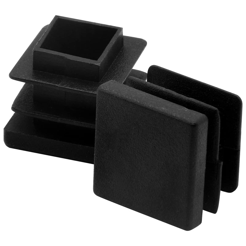 12 Pcs 5/8" Square Plastic Plug, Black Square Plastic End Cap Furniture Finishing Plug for Pipe Post, Chairs and Furniture 12pcs Black 5/8 x 5/8 Inch