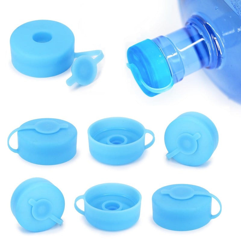 Myvision Secure Cap for Water Dispenser 3-5 Gallon Water Jug Cap Reusable, Silicone Replacement Cap, Non Spill Bottle Caps for 2.16in/55mm Bottle Water Dispenser Caps (4) 4