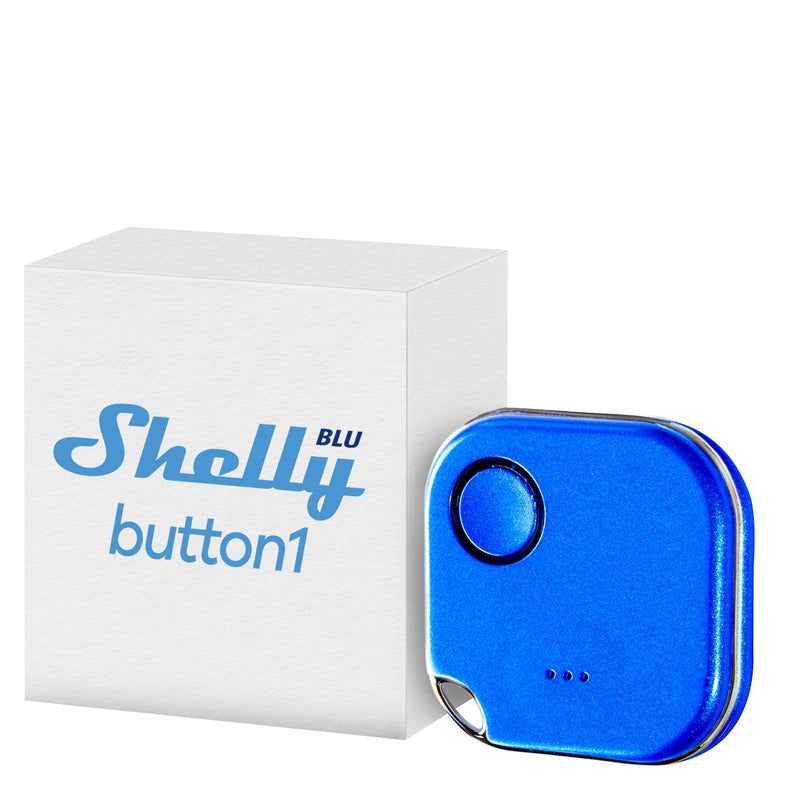 Shelly BLU Button1 Blue | Bluetooth-Operated Action and Scenes Activation Button | Home Automation | iOS Android App | No Hub Required | Long Battery Life | LED Indication | Buzzer | Broad Range