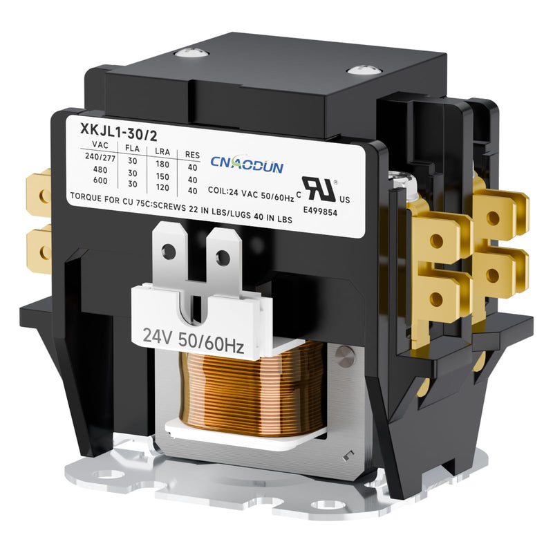 HVAC Contactor Air Conditioner Contactor 2 Pole 30 Amp 24V Coil Compatible with Condenser,Compressor,Air Conditioner,Refrigeration Systems,Heat Pump 2P 30A 24V