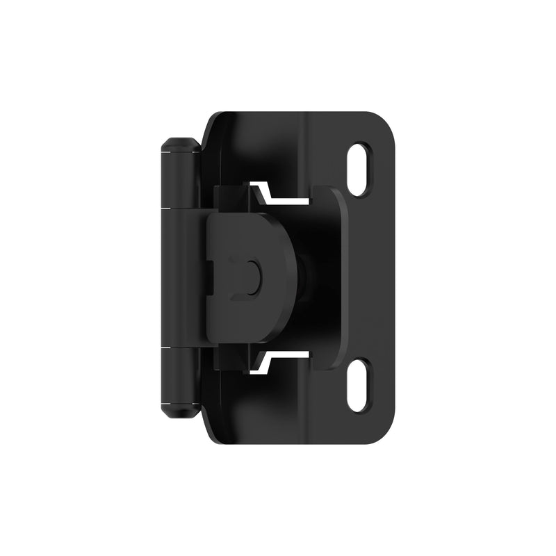 Amerock BPR8719FB | Cabinet Hinge | 1/2 in (13 mm) Overlay Single Demountable | Partial Wrap | Matte Black | Kitchen Cabinet Door Hinge | 1 Pair/2 Pack | Functional Hardware 1/2 inch (13mm) Overlay