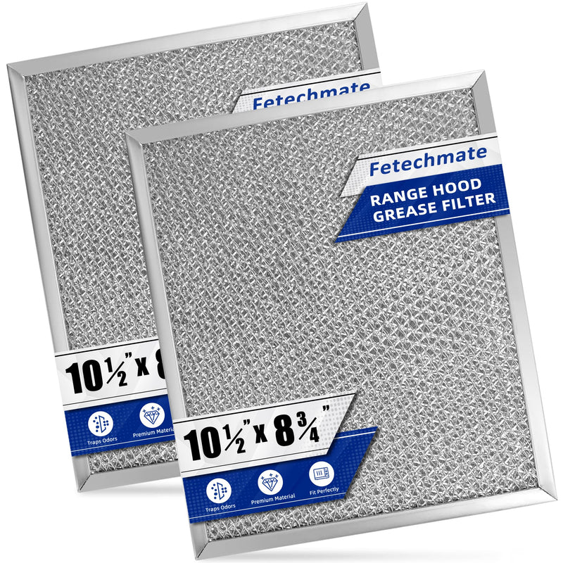 97006931 Range Hood Grease Filter (10.5 x 8.75 in) by Fetechmate Compatible with Br-oan Nu-tone BP29 NY NV Series Range Hood S97006931 Aluminum Filter Replace 1172137, 5-3078, 88150, 99010121-2 PACK 2