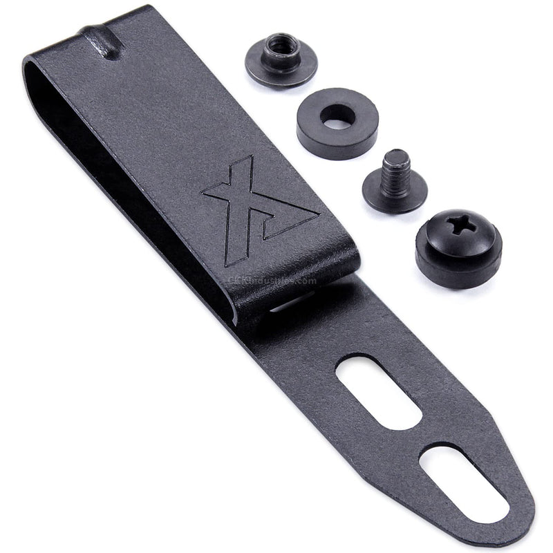 HolsterSmith Universal Metal Belt Clips for Holster Making - (ARC Series) - (Powder Coated Finish) - (Tactical Black) - (Fits Belt Sizes 1.50 & 1.75 Inches) (1.50 Inch) - (1 Pack) ARC 1 - (w/Mounting Hardware)