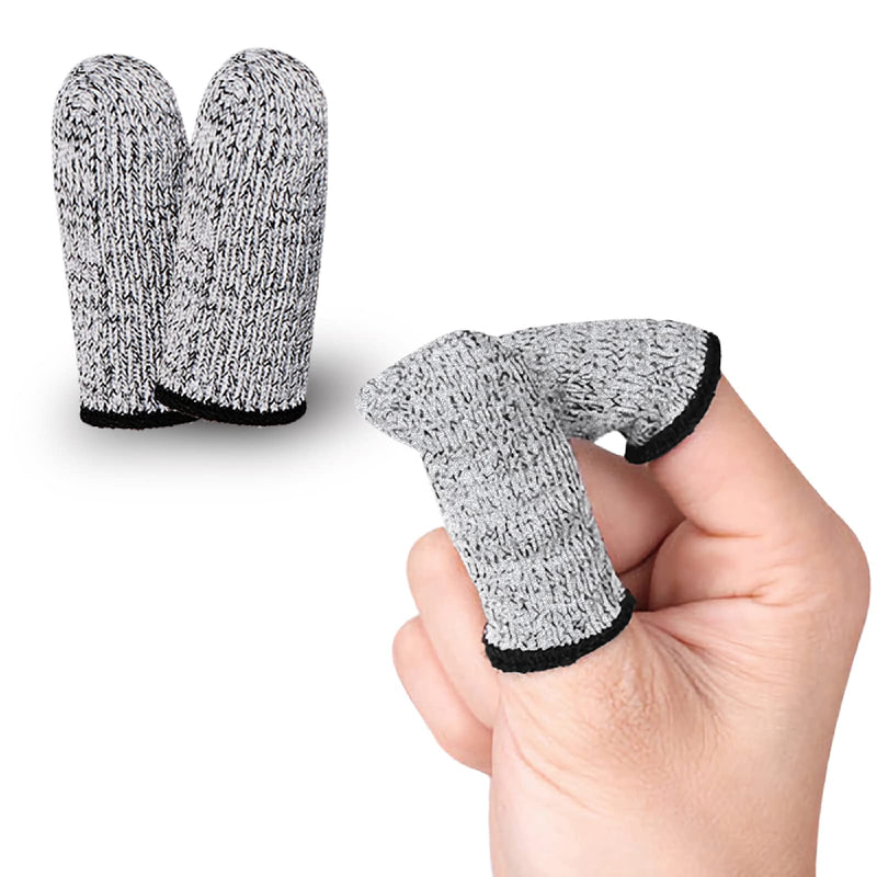 Finger Cots Cut Resistant Protector - Finger Covers for Cuts, Gloves Life Extender, Cut Resistant Finger Protectors for Kitchen, Work, Sculpture, Anti-Slip, Reusable (Gray, 12PK) Gray