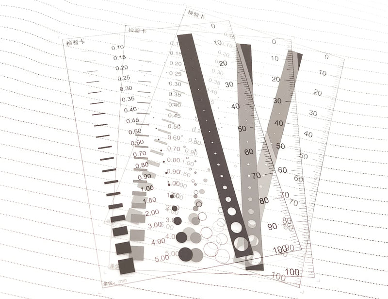 Flaw SEC Size Estimation Chart Dirt Test Gauge for Dot and Line Defects Measuring (5) 5