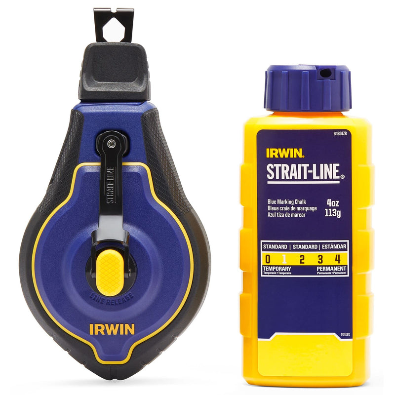 IRWIN Tools STRAIT-LINE Chalk Line, Speedline Pro Reel, Blue, 100 ft. (IWHT48443BC) NEW w/Blue